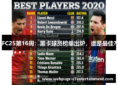 FC25第16周：黑卡球员榜单出炉，谁是最佳？