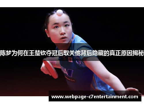 陈梦为何在王楚钦夺冠后取关他背后隐藏的真正原因揭秘 陈梦为何在王楚钦夺冠后取关他背后隐藏的真正原因揭秘